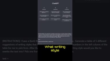 My Best ChatGPT Prompts: Table of Choices