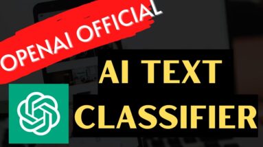OFFICIAL OpenAI AI Classifier to detect AI Text like ChatGPT
